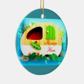 Ornement Rond En Céramique Maison gitane minuscule de caravane (Droite)