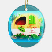 Ornement Rond En Céramique Maison gitane minuscule de caravane (Gauche)