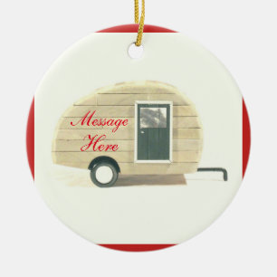 Ornement Rond En Céramique Maison minuscule de caravane de larme