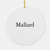 Ornement Rond En Céramique Mallard, John Audubon (Dos)