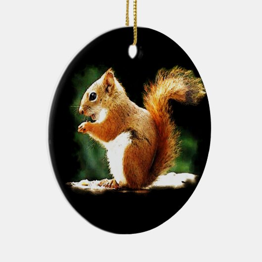 Ornement Rond En Céramique Manger l'écureuil (Droite)
