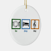 Ornement Rond En Céramique Mangez le sommeil (Droite)