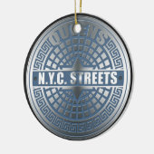 Ornement Rond En Céramique Manhole Covers Queens (Gauche)