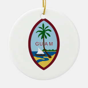 Ornement Rond En Céramique Manteau de la Guam des bras