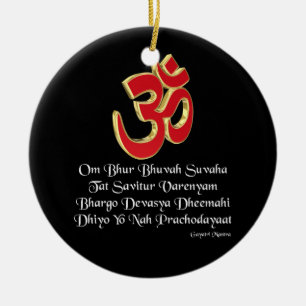 Ornement Rond En Céramique Mantra de Gayatri