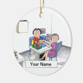 Ornement Rond En Céramique Manucure - femelle (Gauche)