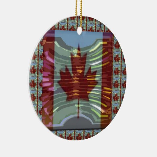 Ornement Rond En Céramique MapleLeaf : Représentation des valeurs canadiennes (Droite)