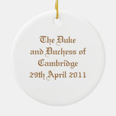 Ornement Rond En Céramique Mariage royal (Dos)