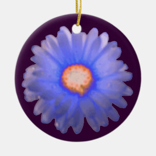 Ornement Rond En Céramique Marigold bleu et rouge Pendentif d'anniversaire pe