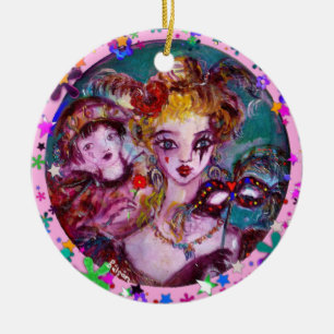 ORNEMENT ROND EN CÉRAMIQUE MASQUERADE DE VALENTINE VÉNÉTIENNE MASQUÉRADE MASQ