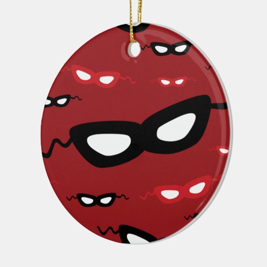 Ornement Rond En Céramique Masques (Gauche)