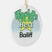 Ornement Rond En Céramique Meilleur Bailiff du monde (Droite)