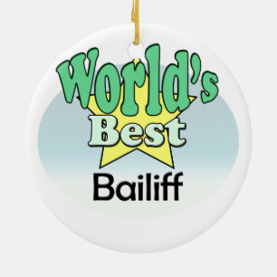 Ornement Rond En Céramique Meilleur Bailiff du monde