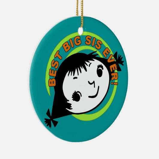 Ornement Rond En Céramique Meilleur Grand Sis Rétro (Droite)