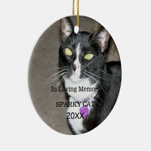 Ornement Rond En Céramique Mémorial décédé d'animal familier (Droite)