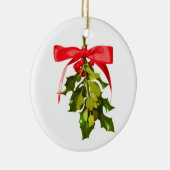 Ornement Rond En Céramique Merry Christmas mistletoe (Droite)