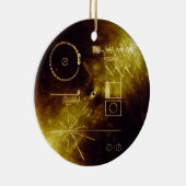 Ornement Rond En Céramique Message de Voyager (Droite)