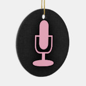 Ornement Rond En Céramique Microphone rose clair (Droite)