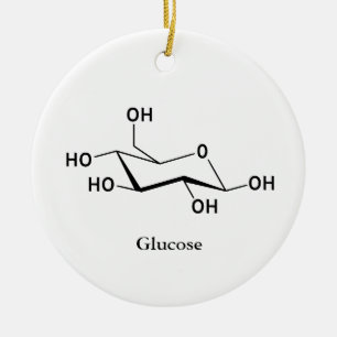 Ornement Rond En Céramique Molécule de Sucre de Glucose Chimie Science Cool