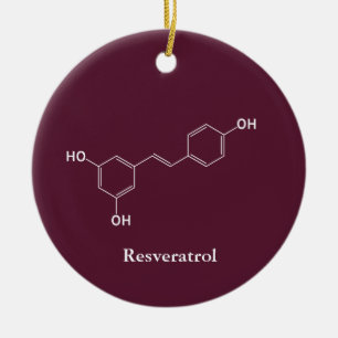 Ornement Rond En Céramique Molécule de vin de resvératrol Chimie Science