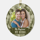 Ornement Rond En Céramique Mon ____mon héros (Gauche)