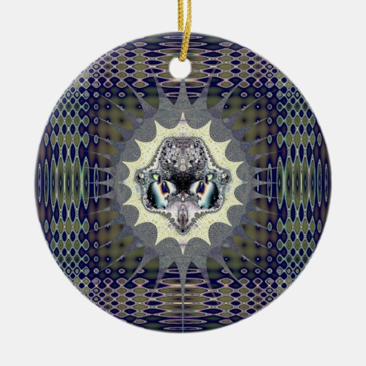 Ornement Rond En Céramique Monde numérique (Devant)