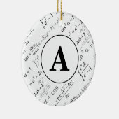 Ornement Rond En Céramique Monogramme initial du maogramme noir blanc d'algèb (Droite)