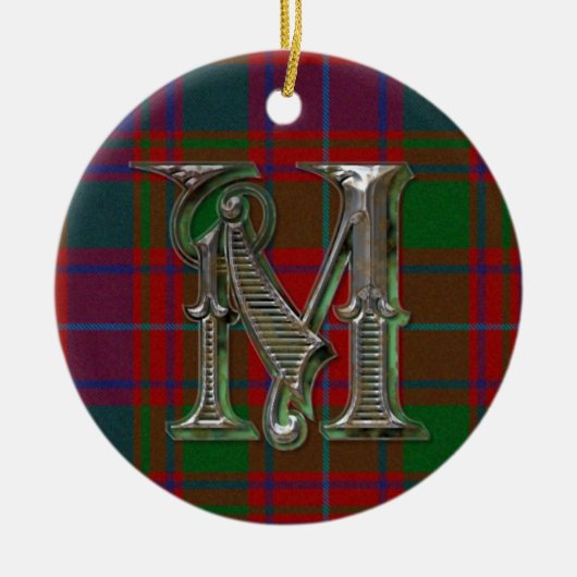 Ornement Rond En Céramique Monogramme plaqué MacIntyre (Devant)