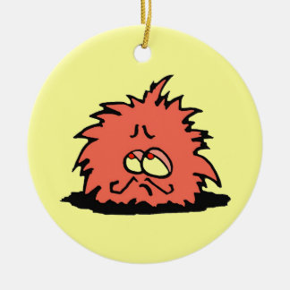 ORNEMENT ROND EN CÉRAMIQUE « MONSIEUR POUFF "