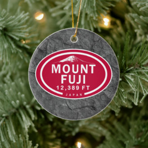 Ornement Rond En Céramique Mont Fuji Japon Noël personnalisé