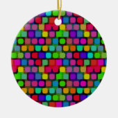 Ornement Rond En Céramique Motif Carré coloré Abstrait (Devant)