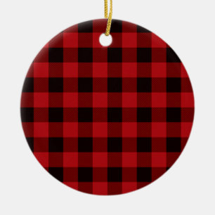 Ornement Rond En Céramique Motif classique rouge et noir