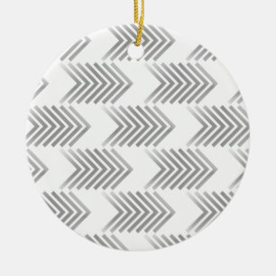 Ornement Rond En Céramique Motif de la flèche de la tribu gris