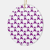 Ornement Rond En Céramique Motif de ruban violet (Gauche)