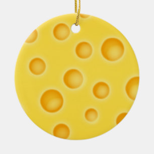 Ornement Rond En Céramique Motif de texture au fromage suisse