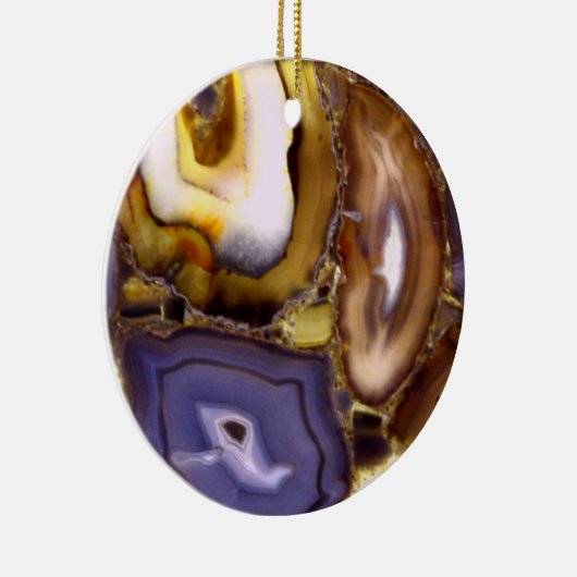 Ornement Rond En Céramique Motif en pierre blanche Brown violet (Droite)