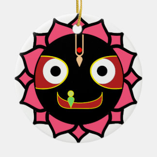 Ornement Rond En Céramique Motif indien de Krishna d'amusement