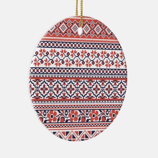 Ornement Rond En Céramique Motifs de conception de point de croix (Droite)