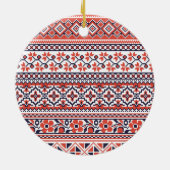 Ornement Rond En Céramique Motifs de conception de point de croix (Dos)