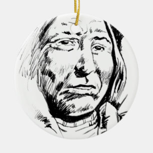 Ornement Rond En Céramique Motivation du croquis en chef indien