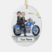 Ornement Rond En Céramique Moto - couple (Droite)