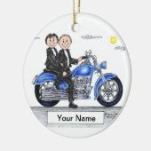 Ornement Rond En Céramique Moto - couple (Gauche)