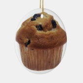 Ornement Rond En Céramique Muffin aux bleuets (Droite)