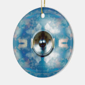 Ornement Rond En Céramique Music speaker and cloudy blue sky (Gauche)
