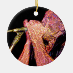 Ornement Rond En Céramique musicien artistique de version de joueur