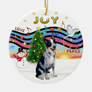 Ornement Rond En Céramique Musique de Noël 1 - Bouvier Australien