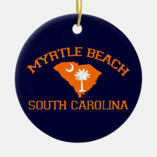 Ornement Rond En Céramique Myrtle Beach.