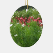 Ornement Rond En Céramique Nature Floral rose et blanc Fleurs Grass (Droite)