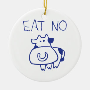 Ornement Rond En Céramique Ne mangez aucune vache - blueb