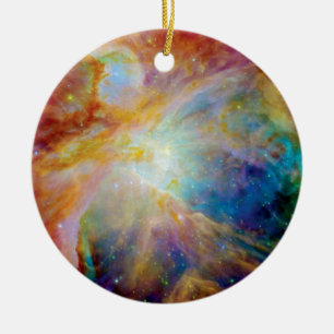 Ornement Rond En Céramique Nébuleuse d'Orion Hubble Spitzer Télescope Spatial